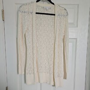 Lauren Conrad Women's Cream Lace Cardigan Size: S